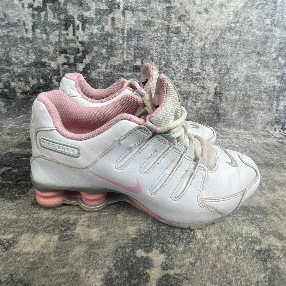 Nike Shox NZ Sneakers Womens Youth 4 Pink White and Blue Athletic Shoes